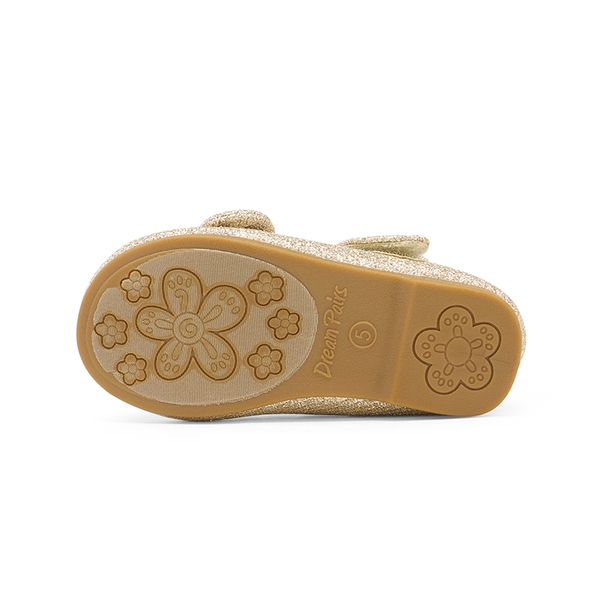 Toddler Girl's Ballerina Bow Flats - GOLD GLITTER - 5